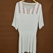 White Embroidered Vintage Style Beach Cover Up Dress