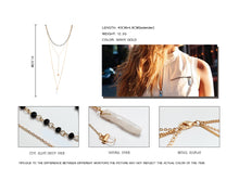 Natural Stone Black Crystal Multi Layer Necklace