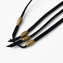Wood Bead Natural Stone Suede Tassel Multilayer Necklace