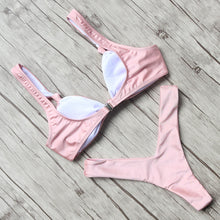 Knot Front Summer Thong Bikini Pink, Floral, Leopard Print