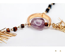 Handmade Bead Pendant Long Chain Geometric Necklace