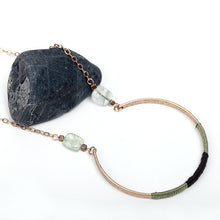 Handmade Threaded Long Chain Pendant Necklace With Natural Stone