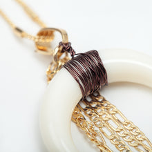 Crescent Horn Pendant Necklace Tassel Copper Wire