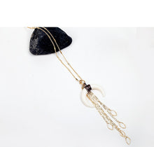 Crescent Horn Pendant Necklace Tassel Copper Wire