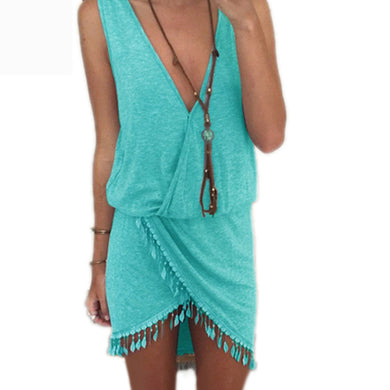 Island Deep V Beach Cover Up