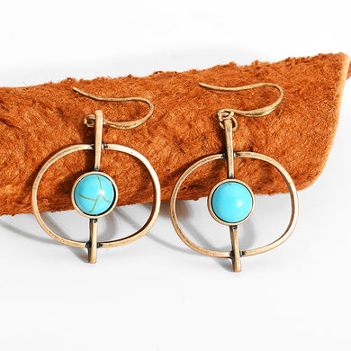 Southern Bohemian Blue Stone Dangle Earrings