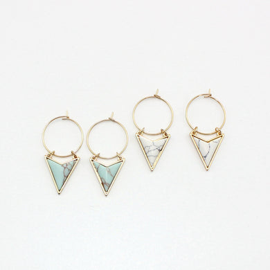 Bohemian Triangle Natural Marble Geometric Earrings