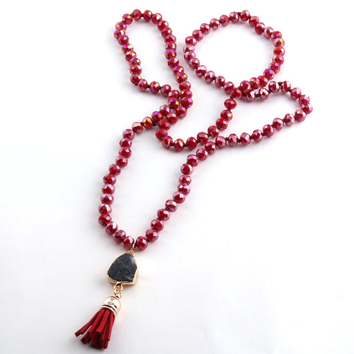 Attraction Boho Stone Tassel Necklace