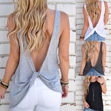 Backless Shirt Knotted Beach Tank