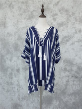 Island Navy Striped Cover-Up