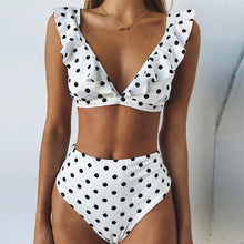 Mid Summer Classic Ruffle Polka Dot High Waist Bikini